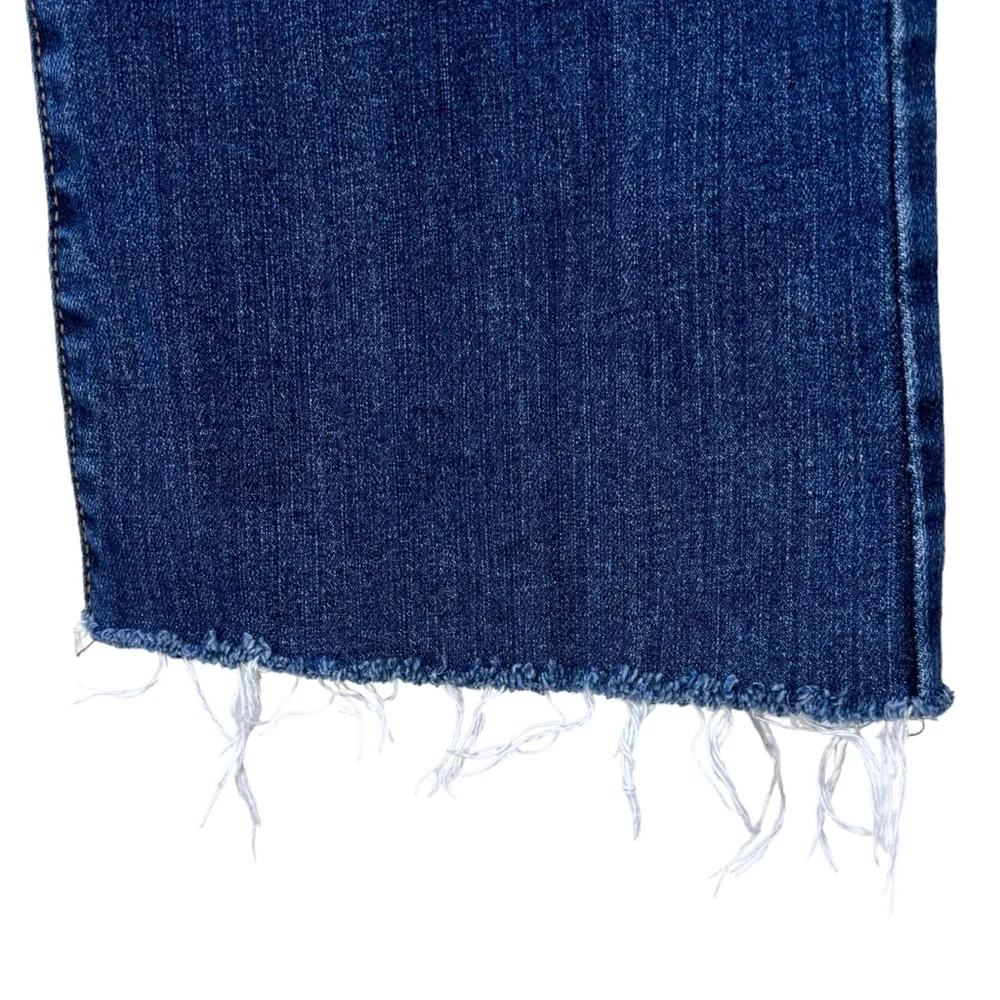 Levi’s Bootcut 515 Ankle Jeans Blue Denim Raw Hem Button Pocket Womens SZ 6 Long
